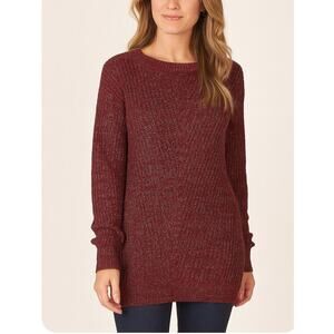 Women's Apt. 9 sweater loose knit crew neck maroon/wine Top Wine NEW SZ MD